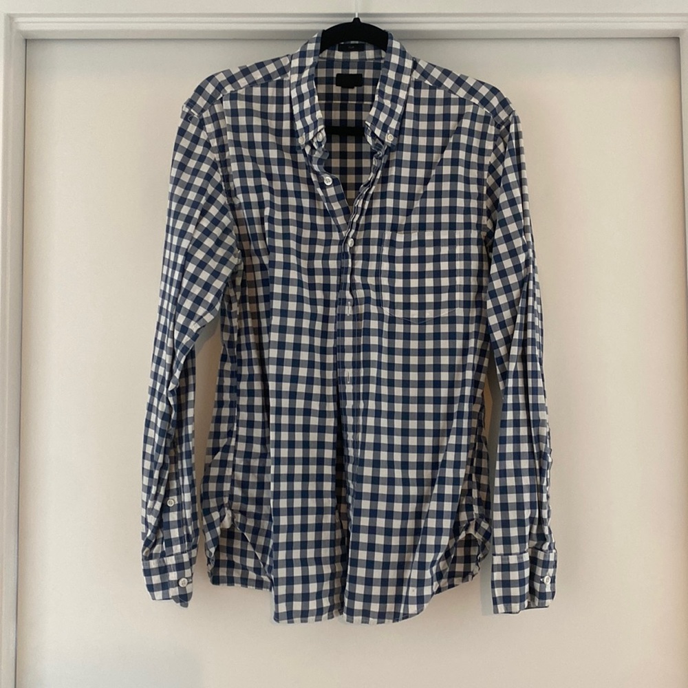 Navy gingham shirt